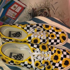 costume sunflower checkered authentic vans